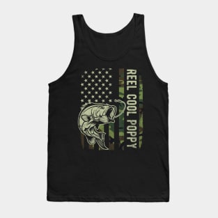 Reel Cool Poppy Camouflage American Flag Fathers Day Gift Tank Top